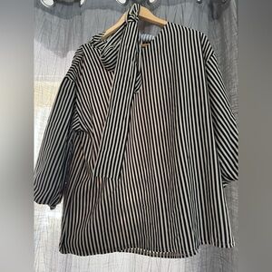 Striped Black and White Women's Top